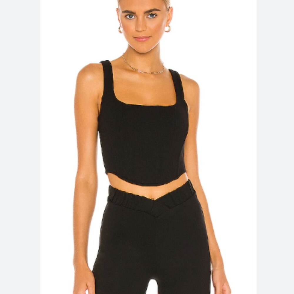 LPA Prescott Black Corset Bustier Tank Top